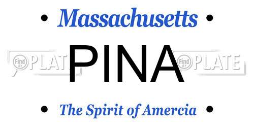 PINA Massachusetts License Plate