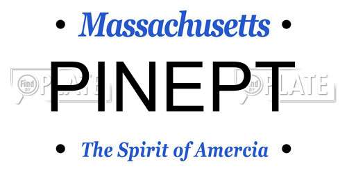PINEPT Massachusetts License Plate