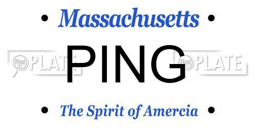 PING Massachusetts License Plate