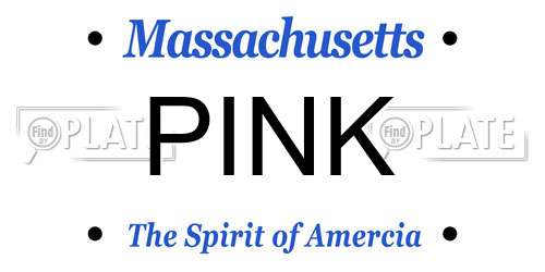 PINK Massachusetts License Plate