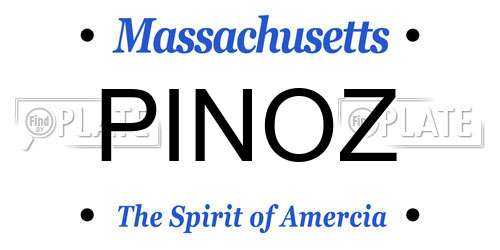PINOZ Massachusetts License Plate