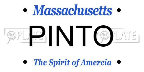 PINTO Massachusetts License Plate