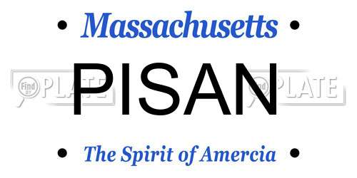 PISAN Massachusetts License Plate