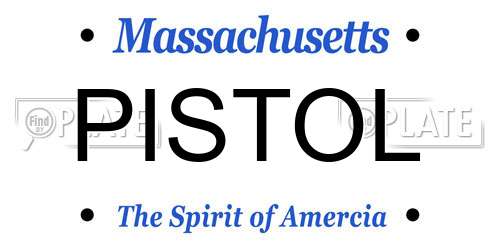 PISTOL Massachusetts License Plate