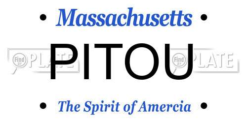 PITOU Massachusetts License Plate