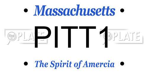 PITT1 Massachusetts License Plate