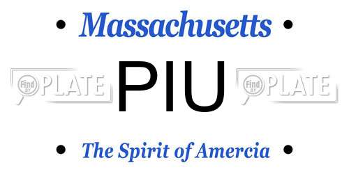 PIU Massachusetts License Plate