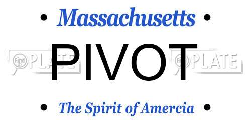PIVOT Massachusetts License Plate