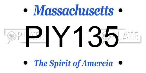 PIY135 Massachusetts License Plate