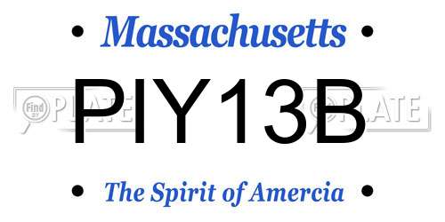 PIY13B Massachusetts License Plate
