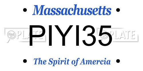 PIYI35 Massachusetts License Plate