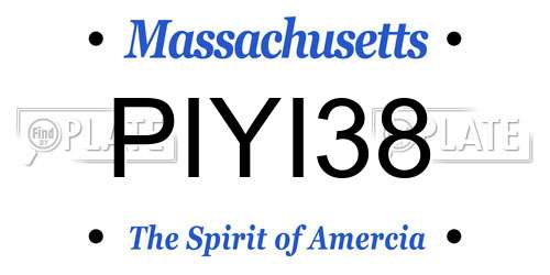 PIYI38 Massachusetts License Plate