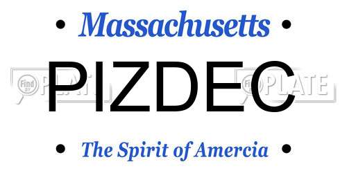 PIZDEC Massachusetts License Plate