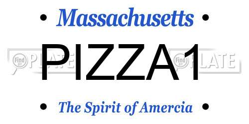 PIZZA1 Massachusetts License Plate