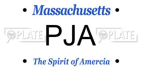 PJA Massachusetts License Plate