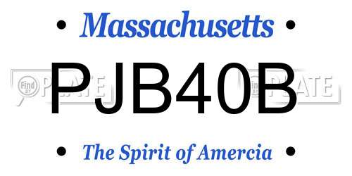 PJB40B Massachusetts License Plate