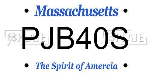 PJB40S Massachusetts License Plate