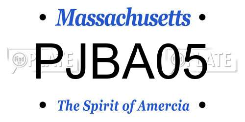 PJBA05 Massachusetts License Plate