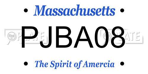 PJBA08 Massachusetts License Plate