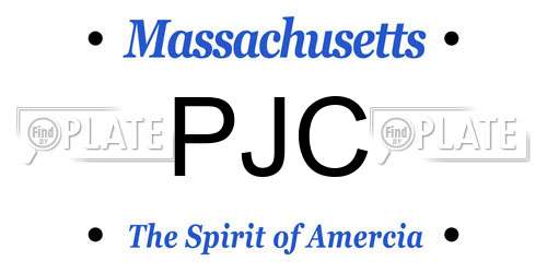 PJC Massachusetts License Plate