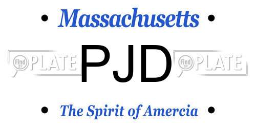 PJD Massachusetts License Plate