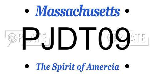 PJDT09 Massachusetts License Plate