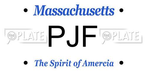 PJF Massachusetts License Plate