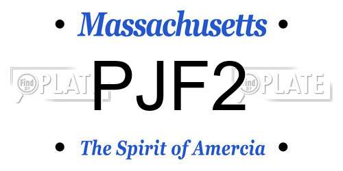 PJF2 Massachusetts License Plate