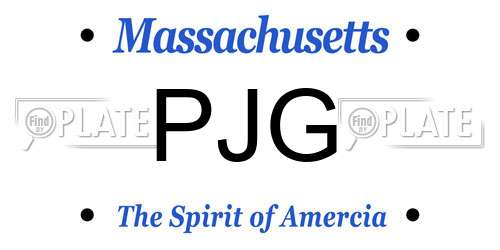 PJG Massachusetts License Plate