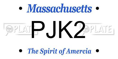PJK2 Massachusetts License Plate