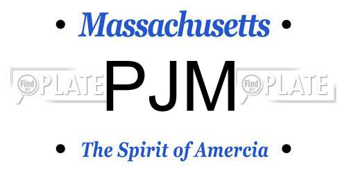 PJM Massachusetts License Plate