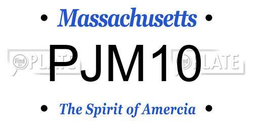 PJM10 Massachusetts License Plate