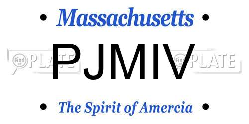PJMIV Massachusetts License Plate