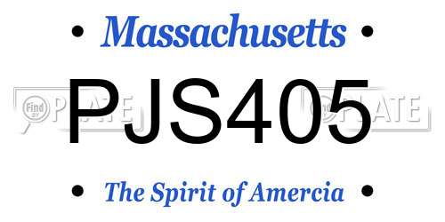 PJS405 Massachusetts License Plate