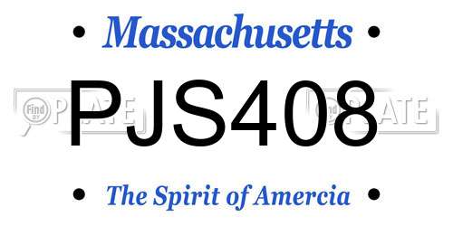 PJS408 Massachusetts License Plate