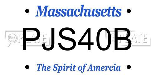 PJS40B Massachusetts License Plate