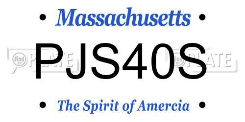PJS40S Massachusetts License Plate