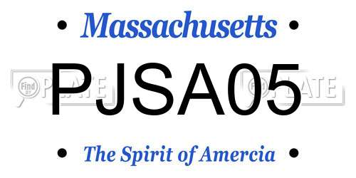 PJSA05 Massachusetts License Plate