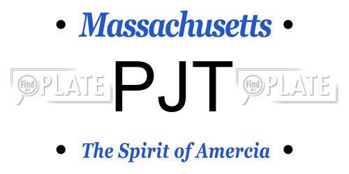 PJT Massachusetts License Plate