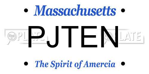 PJTEN Massachusetts License Plate
