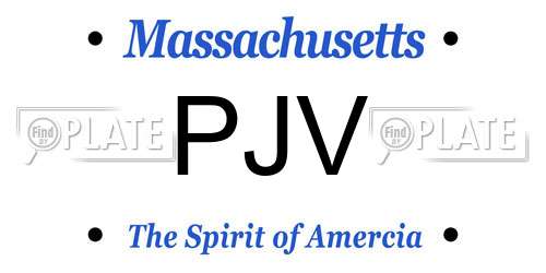 PJV Massachusetts License Plate