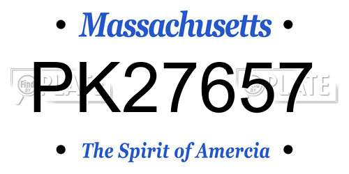 PK27657 Massachusetts License Plate