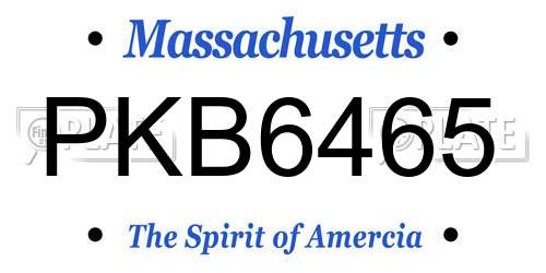 PKB6465 Massachusetts License Plate