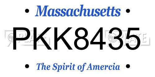 PKK8435 Massachusetts License Plate