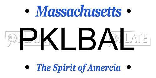 PKLBAL Massachusetts License Plate