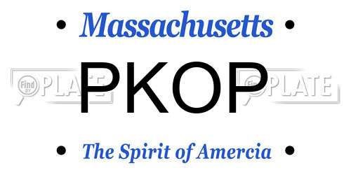 PKOP Massachusetts License Plate