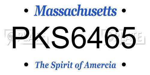 PKS6465 Massachusetts License Plate