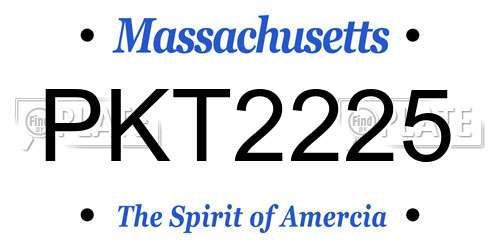 PKT2225 Massachusetts License Plate