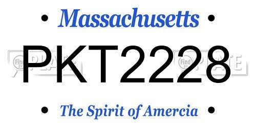 PKT2228 Massachusetts License Plate