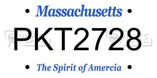 PKT2728 Massachusetts License Plate